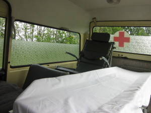 Oldtimer Hochzeitsauto Krankenwagen Mercedes